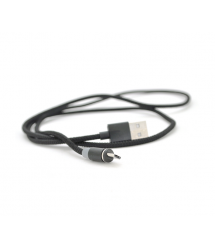 Магнитный кабель USB 2.0 - Micro, 1m, 2А, плюс наконесник на micro, тканевая оплетка, бронированный, съемник, Black, Blister-Box