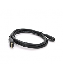 Удлинитель HDMI(папа)-HDMI(мама) VEGGIEG 0.5m, v2.0, OD-7.0mm, круглый, Black, коннектор Black, (Пакет)