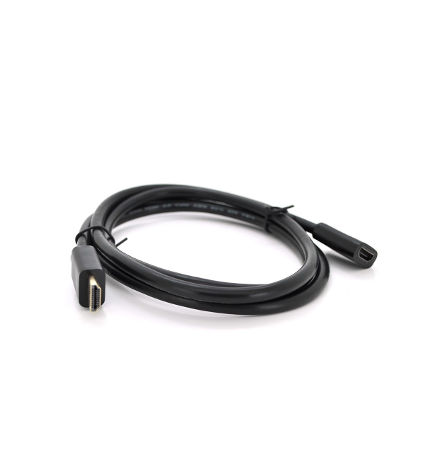 Удлинитель HDMI(папа)-HDMI(мама) VEGGIEG 0.5m, v2.0, OD-7.0mm, круглый, Black, коннектор Black, (Пакет)