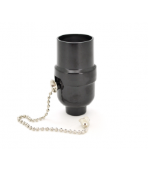 Патрон электрический цоколь Е26 черный, с цепочкой для включения