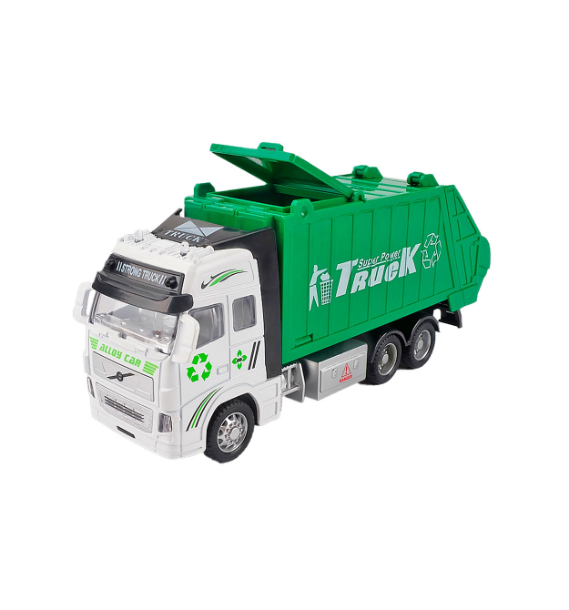 Детская машинка-мусоровоз, white-green