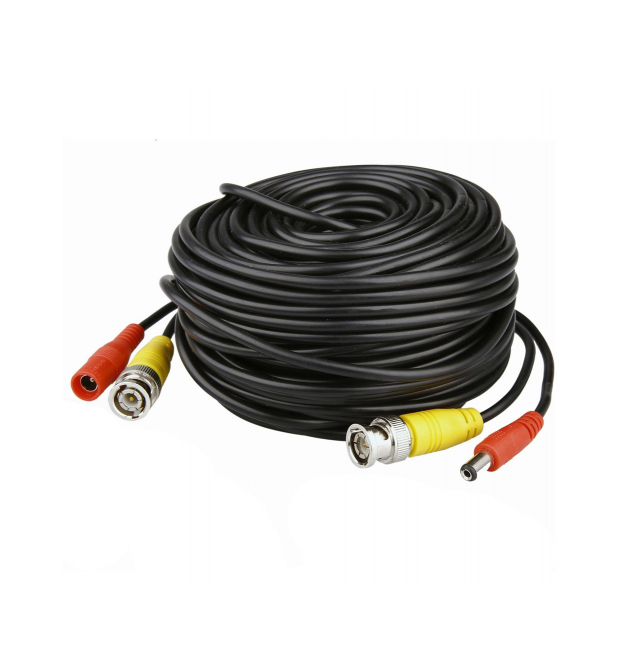 Патчкорд комбинированный коаксиальный+питание BNC+DC 15m, черный, Q75