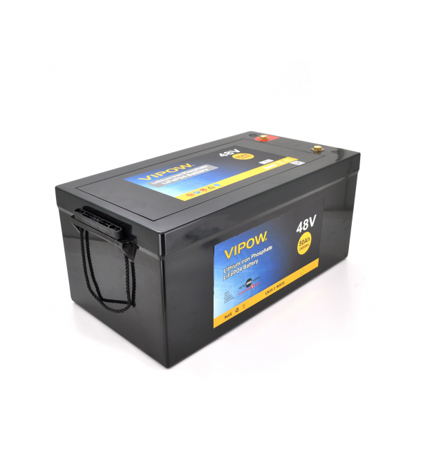 Аккумуляторная батарея Vipow LiFePO4 51,2V 50Ah со встроенной ВМS платой 40A, 48V (520x269x220)
