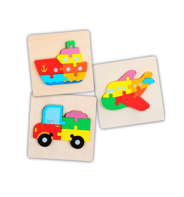 Трехмерные пазлы Транспорт, для изучения цвета
