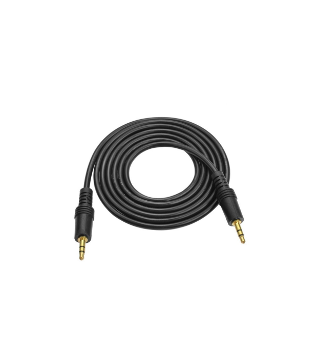 Кабель AUX Audio DC3.5 папа-папа 1.5м GOLD Stereo Jack (круглый) Black