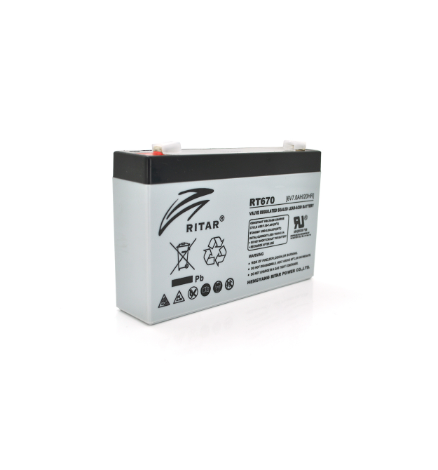 Акумуляторна батарея AGM RITAR RT670, Gray Case, 6V 7.0Ah ( 151х34х94 (100) ) Q20