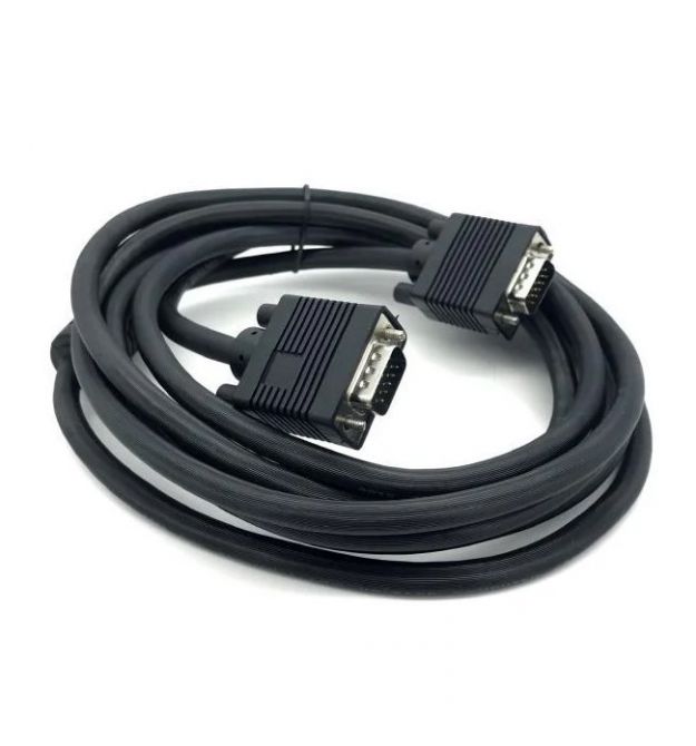 Кабель VGA 1.5m, male to male (папа-папа), 1 феррит, черный, Пакет Q125