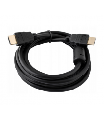 Кабель Merlion HDMI-HDMI HIGH SPEED 2.0m, v1.4, OD-7.5mm, круглый Black, коннектор Black, (Пакет), Q200