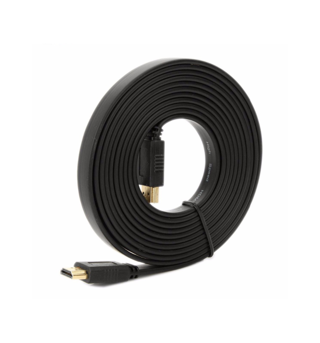 Кабель Merlion HDMI-HDMI 5.0m, v1.4, плоский Black, (Пакет), Q100
