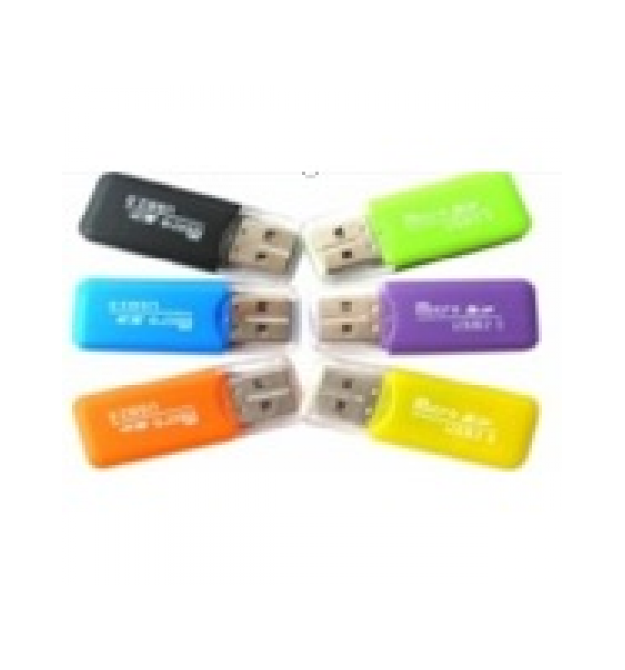 Кардридер универсальный MERLION CRD-1BK TF - Micro SD, USB2.0, Black, OEM Q1500