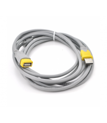 Подовжувач USB 2.0 V-Link AM - AF, 1.5m, 1 ферит, Grey - Yellow, Q250