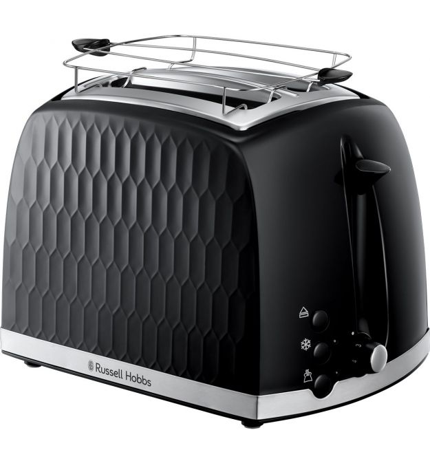 Тостер Russell Hobbs 26061-56 Honeycomb Black, 850 Вт, 2 слота, 6 настр. степени поджарки, черный