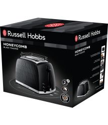 Тостер Russell Hobbs 26061-56 Honeycomb Black, 850 Вт, 2 слота, 6 настр. степени поджарки, черный