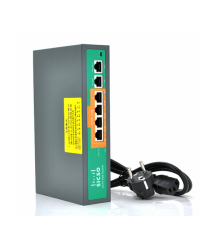 Коммутатор POE SICSO 48V с 4 портами POE 100Мбит + 2порт Ethernet(UP-Link) 100Мбит, c усил. сигн. до 250м, корпус -металл, Silve