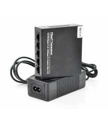 Коммутатор POE Mercury MS05CP 53,5V с 4 портами POE+1 порт UP-Link 100Мбит, БП в комплекте 0,54 кг (82*79*26)