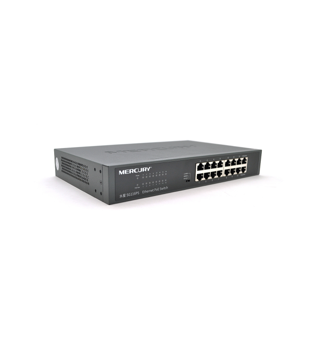 Коммутатор POE Mercury SG116PS 14 портов POE 100Мбит + 2 порт Ethernet (UP-Link) 100 Мбит, БП встроенный, крепеж в стойку, BOX