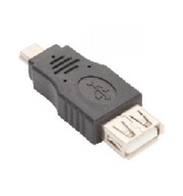 Переходник USB1.1(F) - miniUSB(M), Black, Пакет
