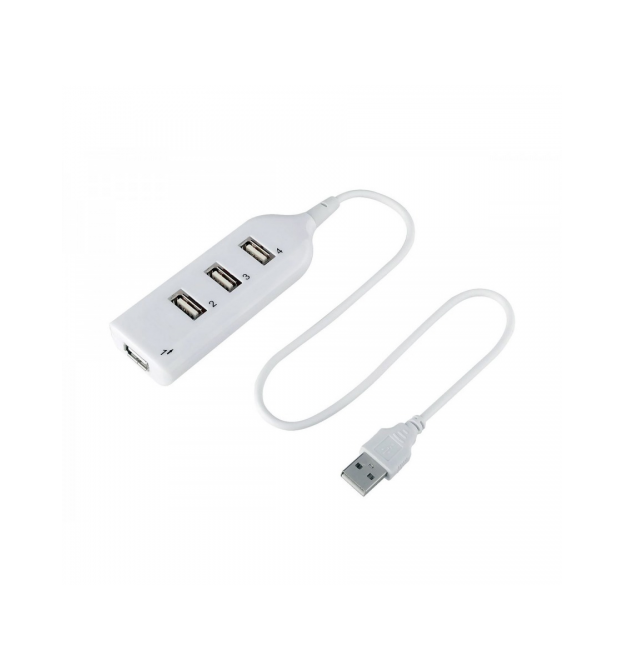 Хаб USB 2.0 4 порта, White, 480Mbts питание от USB, Blister Q200