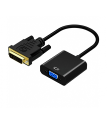 Конвертер DVI-D (24+1) (папа) на VGA (мама) 10cm, 4K - 2K, Black, Пакет Q250