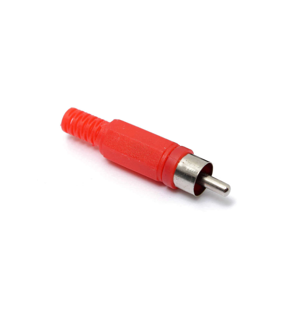 Разъем RCA под кабель под пайку (пластмасса) RED