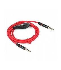 Кабель AUX с микрофоном Audio DC3.5 папа-папа 1.0м, CCA Stereo Jack, (круглый) Red cable, Box