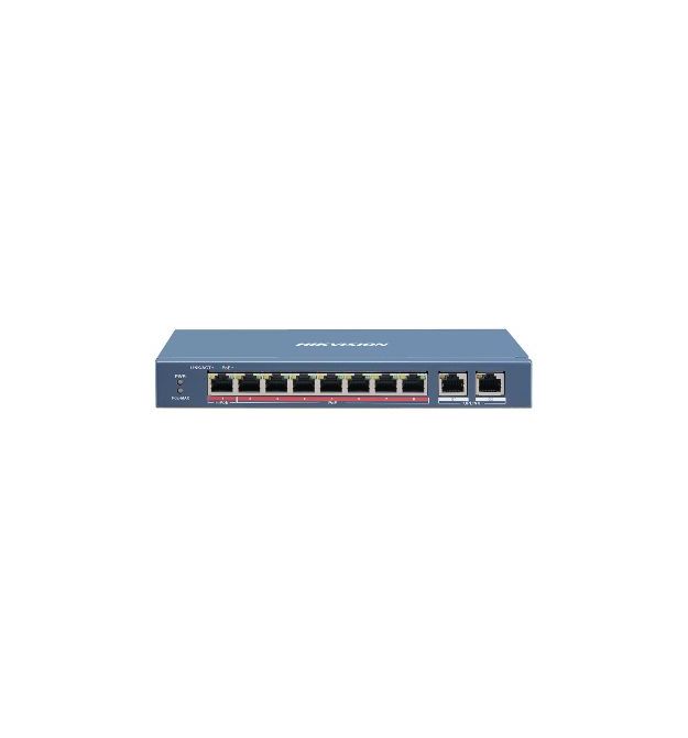 8-портовый неуправляемый POE коммутатор Hikvision DS-3E0310HP-E