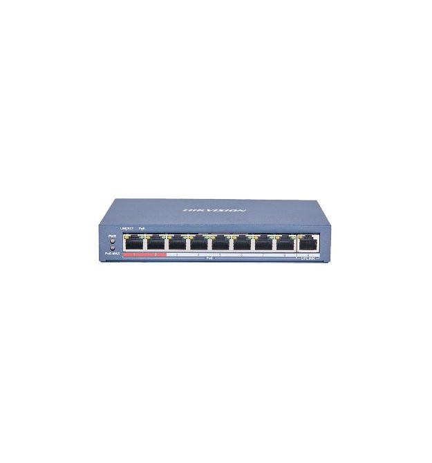 8-портовый неуправляемый POE коммутатор Hikvision DS-3E0109P-E(C)