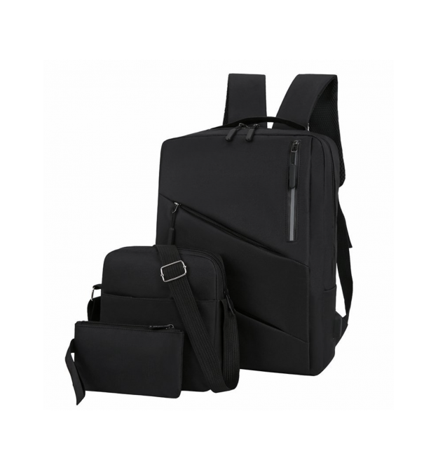 Рюкзак для ноутбука 15.6, материал нейлон, выход под USB-кабель, черный, Q50