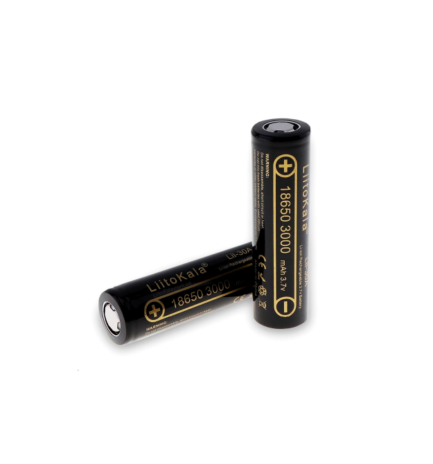 Аккумулятор 18650 Li-Ion LiitoKala Lii-30A, 3000mah （2850-3250mah）,30A, 3.7V (2.75-4.2V), Black, PVC BOX Q2, цена за 1 шт