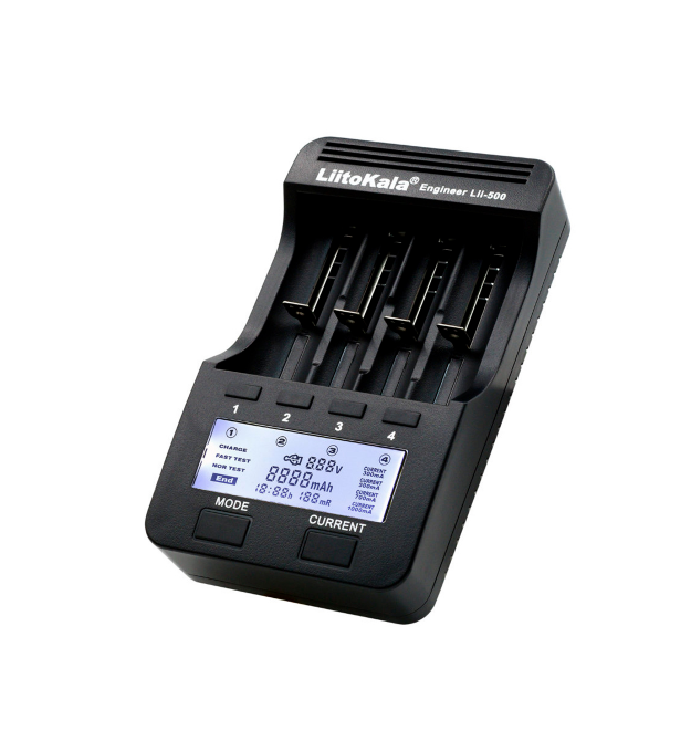 ЗУ универсальное Liitokala Lii-500, 4 канала,LCD дисплей, поддерживает Li-ion, Ni-MH и Ni-Cd AA (R6), ААA (R03), AAAA, С (R14)