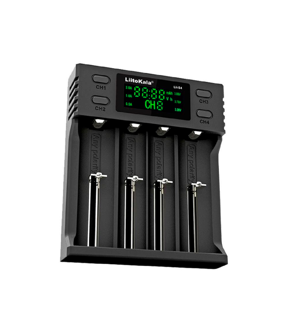 ЗУ универсальное Liitokala Lii-S4, 4 канала,LCD дисплей, поддерживает Li-ion, Ni-MH и Ni-Cd AA (R6), ААA (R03), AAAA, С (R14)