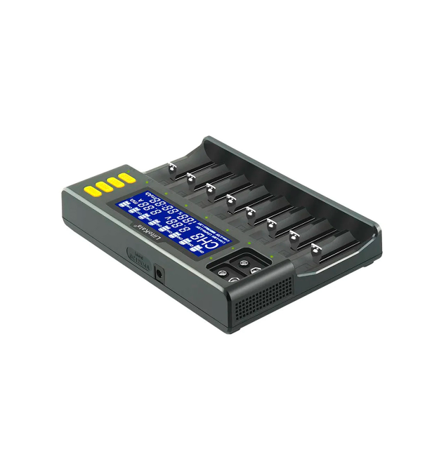 ЗУ универсальное Liitokala Lii-S8, АЗУ+СЗУ, 8 каналов,LCD дисплей, поддерживает Li-ion, Ni-MH и Ni-Cd AA (R6), ААA (R03), AAAA,
