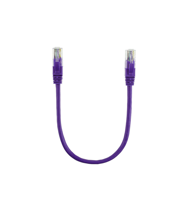 Патч-корд литой RITAR, UTP, RJ45, Cat.5e, 0,5m, фиолетовый, Cu (медь)