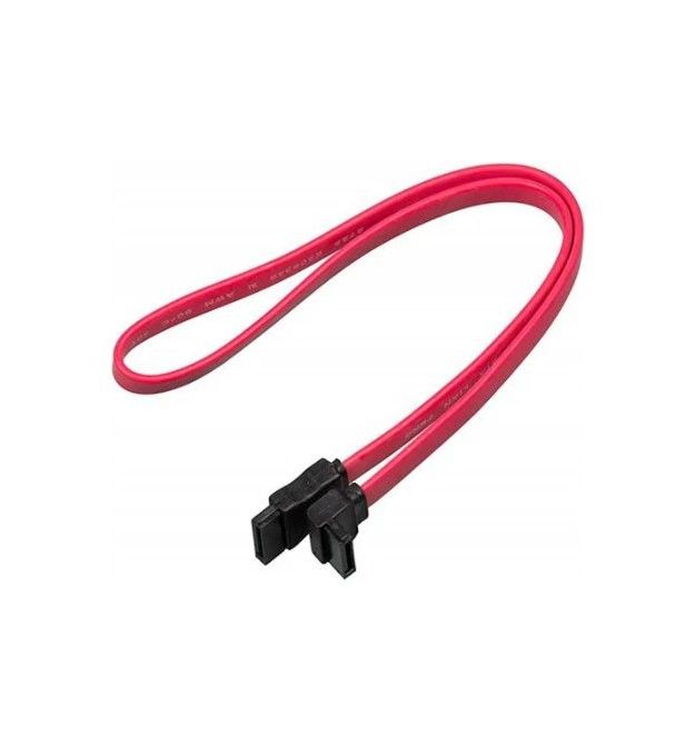 Кабель интерфейсный SATA 0.45м, загнутый с защелкой, красный