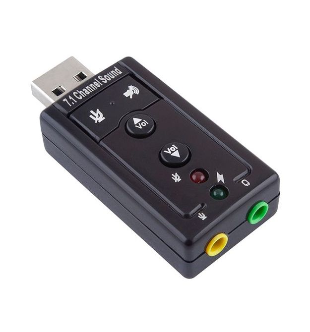 Контроллер USB-sound card (7.1) 3D sound (Windows 7 ready), OEM