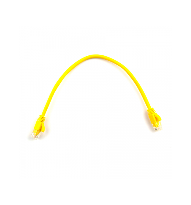 Патч-корд литой RITAR, CCA, UTP, RJ45, Cat.5e, 0,3m, желтый Q710