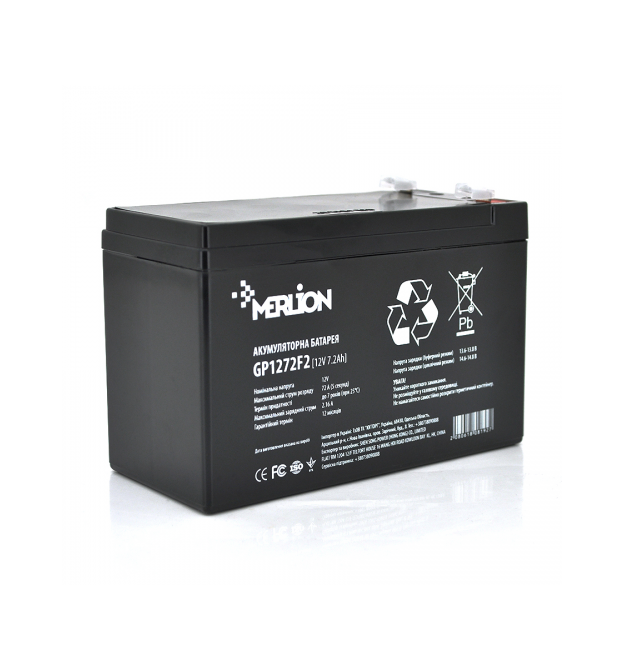 Аккумуляторная батарея MERLION AGM GP1272F2B 12 V 7,2 Ah ( 150 x 65 x 95 (100) ) Black Q5