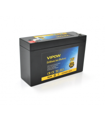 Аккумуляторная батарея литиевая Vipow 12 V 8A с элементами Li-ion 18650 со встроенной ВМS платой, (3S4P) (151х50х94(100))мм