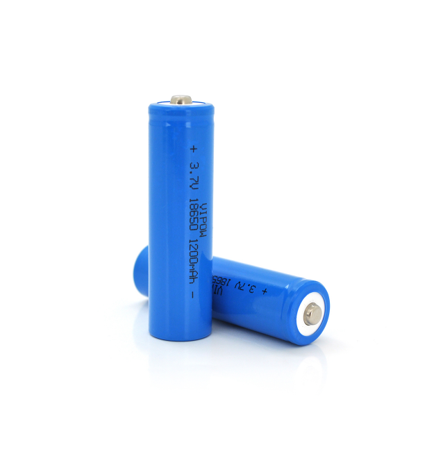 Аккумулятор 18650 Li-Ion Vipow ICR18650 TipTop, 1200mAh, 3.7V, Blue