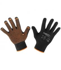Neo Tools 97-620-10 Перчатки рабочие, хлопок и полиэстер, пунктир, 10 "