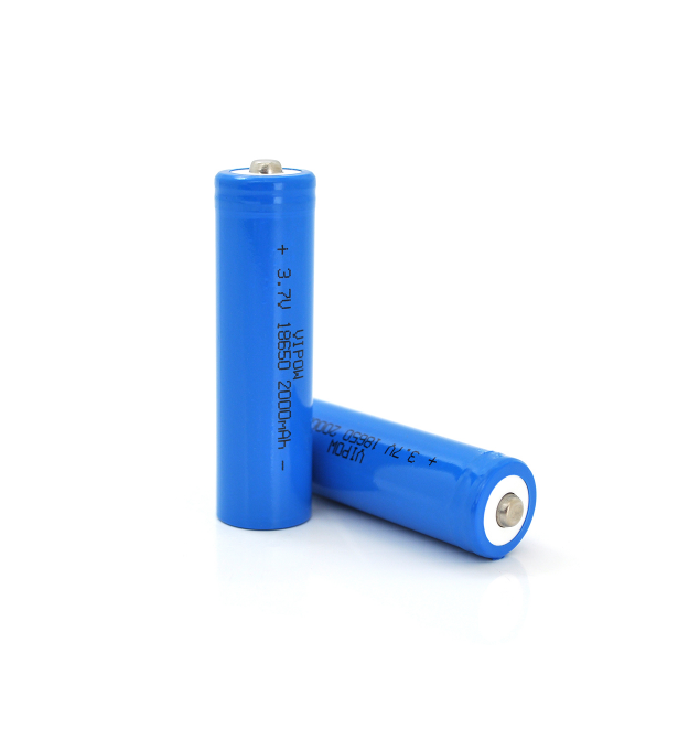 Акумулятор 18650 Li-Ion Vipow ICR18650 TipTop, 2000mAh, 3.7V, Blue Q50/500