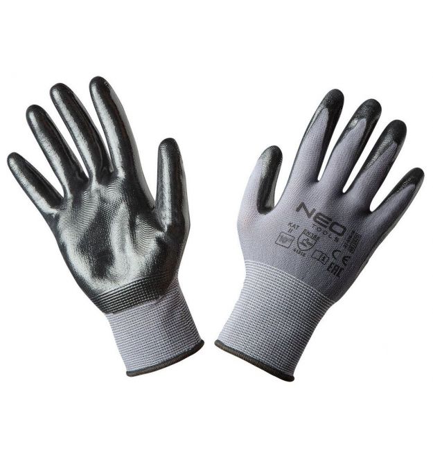Neo Tools 97-616-10 Рукавички робочі, нейлон з покриттям нітрил, р. 10