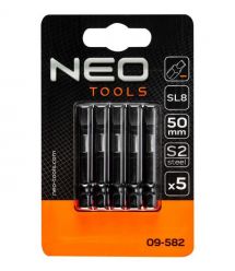 Neo Tools 09-582 Биты ударные S2, 50 мм, SL8 - 5 шт.