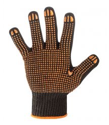 Neo Tools Рукавички робочі, бавовна і поліестер, пунктир, р.8, чорний