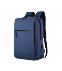 Рюкзак для ноутбука T2 15.6, материал нейлон, выход под USB-кабель, синий, Q50