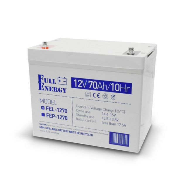 Акумулятор гелевий 12В 70 Ач для ДБЖ Full Energy FEL-1270