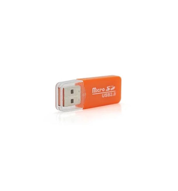 Кардридер универсальный MERLION CRD-1OR TF - Micro SD, USB2.0, Orange, OEM Q50
