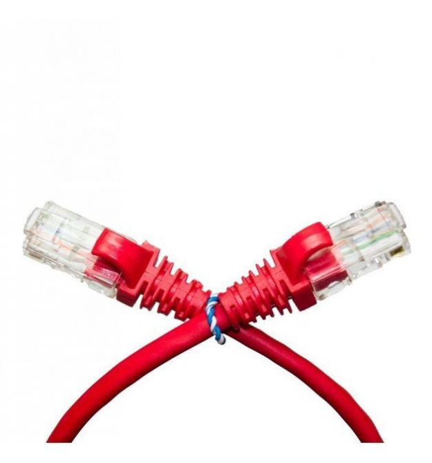 Патч-корд литой RITAR, UTP, RJ45, Cat.5e, 1,5m, красный, Cu (медь)