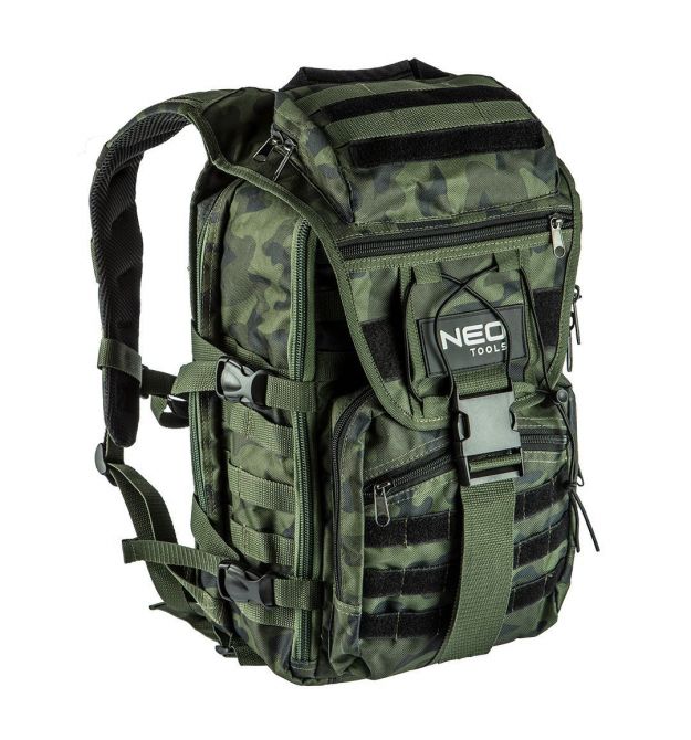 Neo Tools Рюкзак Camo, 30л, посилений, поліестер 600D, 50х29.5х19см, камуфляж