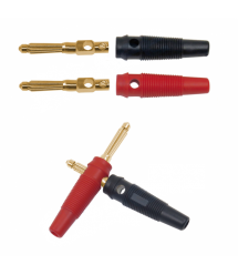 Наконечник кабельный, винтовая фиксация, изолятор: ПВХ, диаметр 4мм, позолоченный штекер, 220V - 50A, черный, 100 штук в упаковк